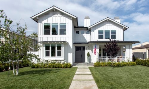 Eastside Costa Mesa, New construction, white board and batten, transitional style