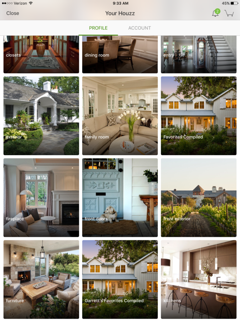 Houzz profile, design